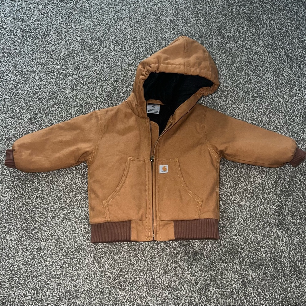 Carhartt Kids Brown Hooded Work Jacket